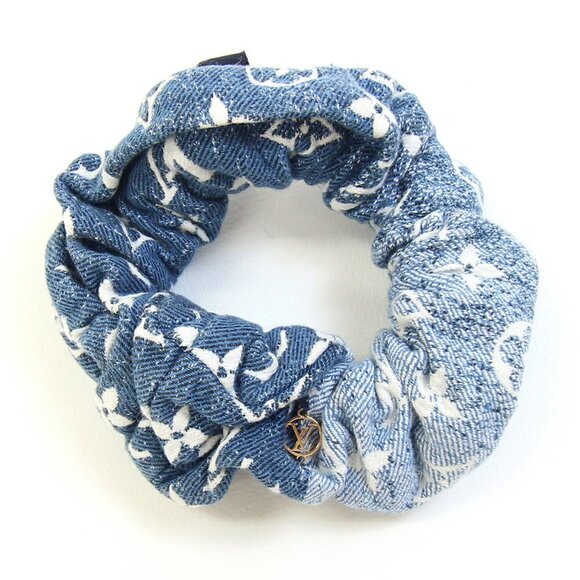 LOUIS VUITTON Blue Monogram Scrunchie - Picture 1 of 5